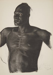 Sara the Tracker (Bahr Ouandja), från Drawings and Paintings of Africa, avrättad under Citroen Center Africa-expeditionen, andra Haardt Audouin-Dubreuil-uppdraget, pub. Paris, 1927
