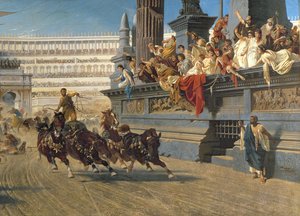 The Chariot Race, c.1882 (olja på duk) (detalj av 201093)