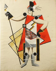 Kostymdesign för pjäsen The Invisible Lady, 1924 av Alexandra Alexandrowna Exter