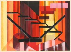 Naturskön design från portföljen Décors de Théâtre, 1930. av Alexandra Alexandrowna Exter