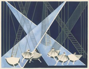 Naturskön design från portföljen Décors de Théâtre, 1930. av Alexandra Alexandrowna Exter