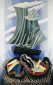 Båten; Le Bateau, ca 1936 (olja på duk) av Alexandra Alexandrowna Exter