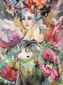 Eteriskt blommigt porträtt av Alexandra Higgins