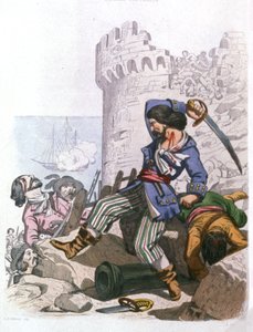 Grammont, fransk pirat, ca. 1850 (gravyr) av Alexandre (after) Debelle