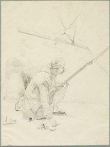 Sårad soldat laddar sitt gevär av Alexandre Bloch