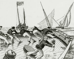 Segling: Le turn du Bateau-Buoée - teckning av A. Brun, Bibl. of the Arts deco. av Alexandre Brun