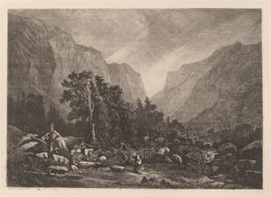 Par av ett förstört hus av Alexandre Calame