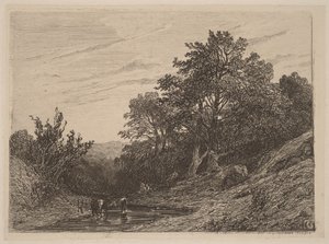 Hjord i en bäck av Alexandre Calame