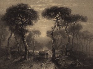 Landskap med träd av Alexandre Calame