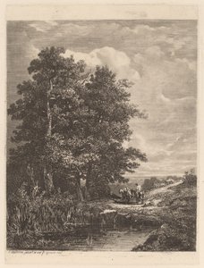 Ryttare vid en damm av Alexandre Calame