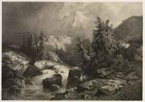 Storm i Alperna. av Alexandre Calame