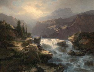 Handeckfallet vid Grimsel av Alexandre Calame