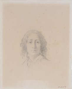 Porträtt av George Sand. av Alexandre Damien Manceau