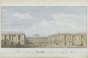 Fasadprojekt för slottet i Versailles på entrésidan, 1811-1813. av Alexandre Dufour