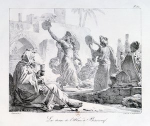 Arabiska dansare från serien "Voyage to the Levant" 1819 (gravyr) av Alexandre Evariste Fragonard