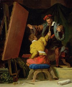 Aretino i Tintorettos studio, 1800-talet av Alexandre Evariste Fragonard