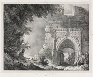 Pittoreska och romantiska resor i gamla Frankrike: Ruinerna av den vita drottningens palats av Alexandre Evariste Fragonard