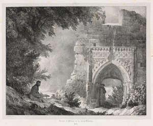 Pittoreska och romantiska resor i gamla Frankrike: Ruinerna av den vita drottningens palats, 1824.