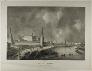 Utsikt över Kreml från stenbron av Alexandre Evariste Fragonard
