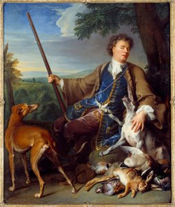Självporträtt. Porträtt av konstnären som jägare. Målning av Francois Desportes (1661-1743) av Alexandre Francois Desportes