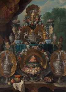 Stilleben med silver. av Alexandre Francois Desportes