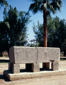 Egypten, Kairo, antika Memphis, graverad sarkofag av Nicolas Toussaint Charlet