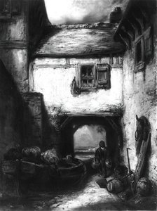 Innergård, c. 1855. av Alexandre Gabriel Decamps
