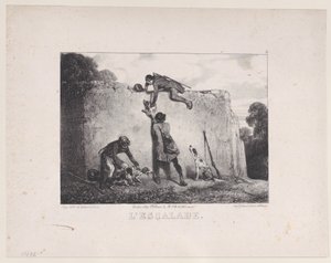 The Climb, från serien Hunting Scenes, 1829. av Alexandre Gabriel Decamps