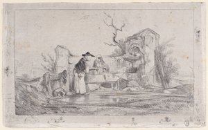 Tvättarna, 1833-38. av Alexandre Gabriel Decamps