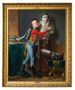 Den unge Vicomte de Laborde med bysten av sin döde far på Wagram