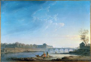 The Quay of the Tuileries and the Pont Royal, c.1780 (olja på duk)