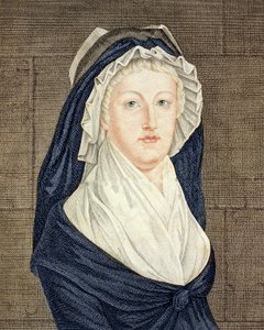 Marie Antoinette (1755-93) på conciergen, efter en målning av Alexandre Kucharski (1741-1819) - Porträtt av drottning Marie Antoinette (1755-1793) vid Concierge-gravyr efter målningen av Alexandre Kucharski (1741-1819)