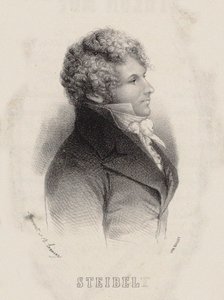 Porträtt av pianisten och kompositören Daniel Steibelt 1765-1823, 1850. av Alexandre Leroux