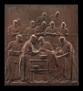 Monod som demonstrerar en procedur på operationssalen [omvänt], c. 1906.