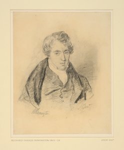 Porträtt av Richard Parkes Bonington, ca 1825-30 (mjuk grafit på vävt papper) av Alexandre Marie Colin