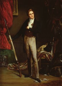 Porträtt av en ung revolutionär under franska revolutionen 1830 (olja på kartong)