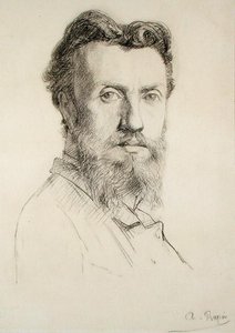 Självporträtt (penna på papper) av Alexandre Rapin