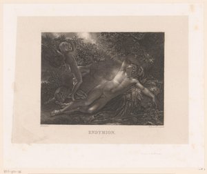 Endymion bezocht av Diana Endymion (titel på objekt) av Alexandre Vincent Sixdeniers