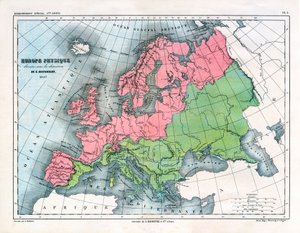 Karta över det fysiska Europa av Alexandre Vuillemin