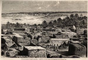 Utsikt över terrasserna i Tougourt (Oued Rir)