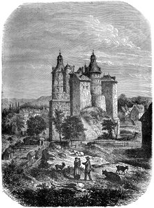 Chateau de Montbeliard Slottet i Montbeliard, Frankrike, 1882-1884 av Alexandre de Bar