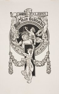 Bokplatta av Joan Subirachs av Alexandre de Riquer
