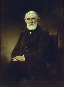 Porträtt av författaren Ivan S. Turgenev 1818-1883, 1875 av Alexei Alexeyevich Harlamov