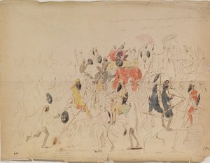 Möte mellan Maharaja Sher Singh från Punjab och den brittiska ambassadören Clark 1842, 1842 av Alexei Dmitriyevich Saltykov