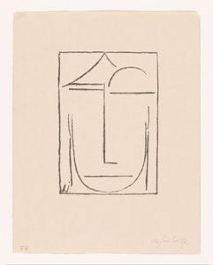 Namnlös (huvud) (huvud) stiliserat ansikte Kopf I (originaltitel) av Alexei Jawlensky (signed by artist)