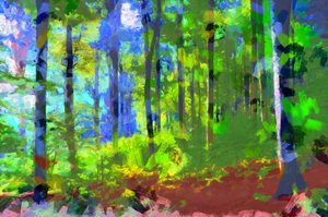 Morgon,Skog,2020,(blandteknik)