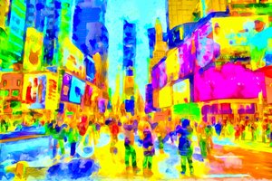 Ultraviolett stad, 2020 (blandteknik)