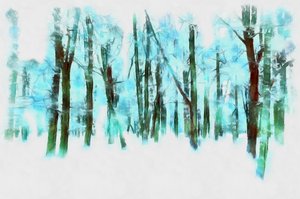 Vinter i skogen,2020,(blandteknik)