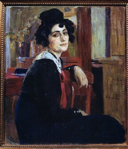 En fransyska (A Frenchwoman). Målning av Alexei Mikhaylovich Korin (Korine) (1865-1923), olja på duk av Alexei Mikhailovich Korin