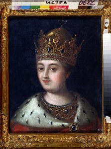 Porträtt av regenten Sophia Alekseyevna (1657-1704) (porträtt av regenten Sophia Alekseyevna). Målning av Alexei Petrovich Antropov (1716-1795). Olja på duk, 51,5 x 42,2 cm